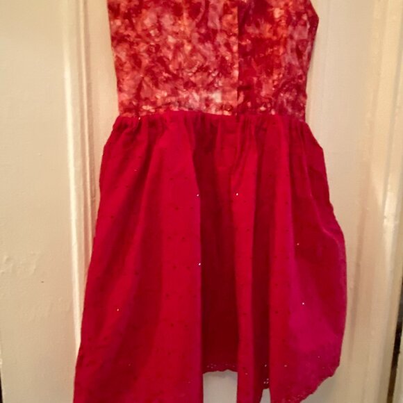 Busayo Brocade and Eyelet Lace Dress, Sz L - Picture 2 of 5